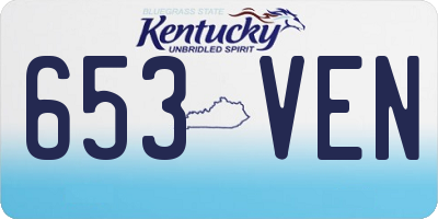 KY license plate 653VEN