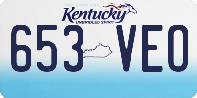 KY license plate 653VEO