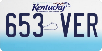 KY license plate 653VER