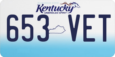 KY license plate 653VET