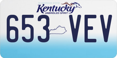 KY license plate 653VEV