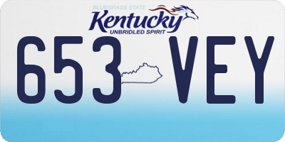 KY license plate 653VEY