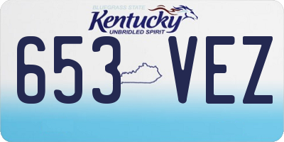 KY license plate 653VEZ