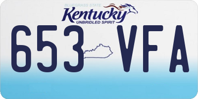 KY license plate 653VFA
