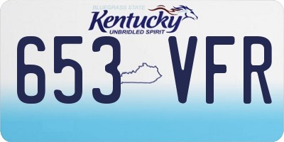 KY license plate 653VFR