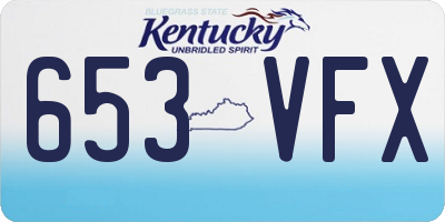 KY license plate 653VFX