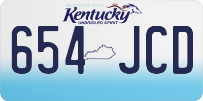 KY license plate 654JCD