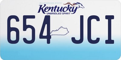 KY license plate 654JCI