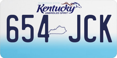 KY license plate 654JCK