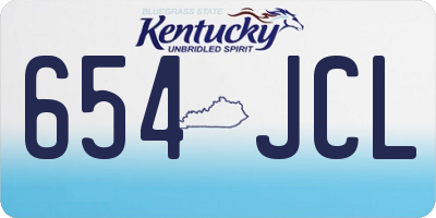 KY license plate 654JCL