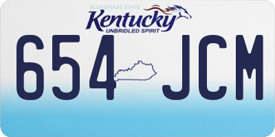 KY license plate 654JCM