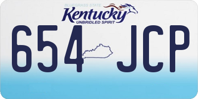 KY license plate 654JCP