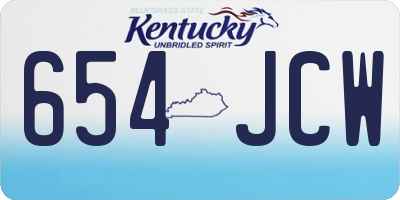 KY license plate 654JCW
