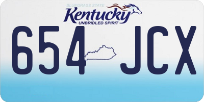 KY license plate 654JCX