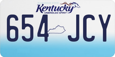 KY license plate 654JCY
