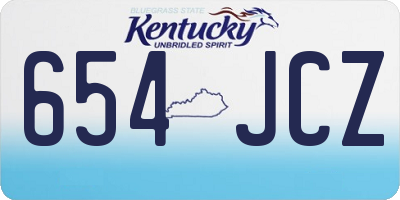 KY license plate 654JCZ