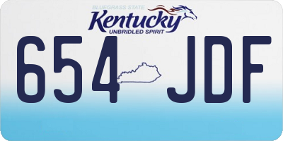 KY license plate 654JDF
