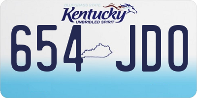 KY license plate 654JDO