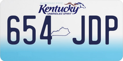 KY license plate 654JDP