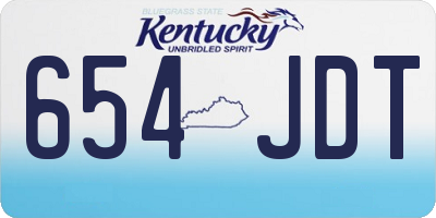 KY license plate 654JDT