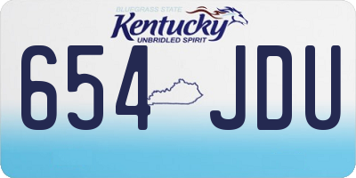 KY license plate 654JDU