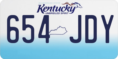 KY license plate 654JDY