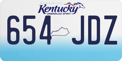 KY license plate 654JDZ