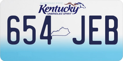KY license plate 654JEB