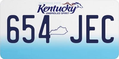 KY license plate 654JEC