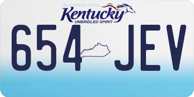 KY license plate 654JEV