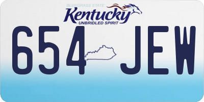 KY license plate 654JEW