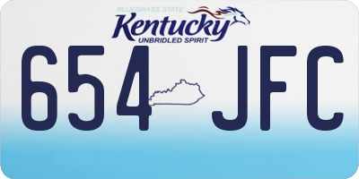 KY license plate 654JFC
