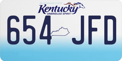 KY license plate 654JFD