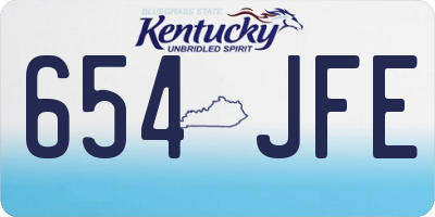 KY license plate 654JFE