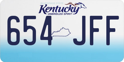 KY license plate 654JFF