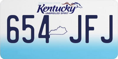 KY license plate 654JFJ