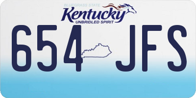 KY license plate 654JFS