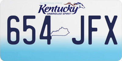 KY license plate 654JFX