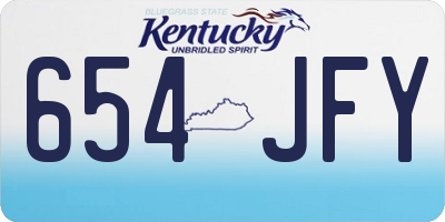 KY license plate 654JFY