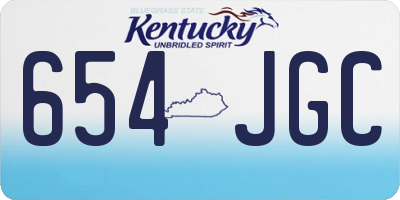 KY license plate 654JGC
