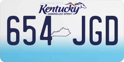KY license plate 654JGD