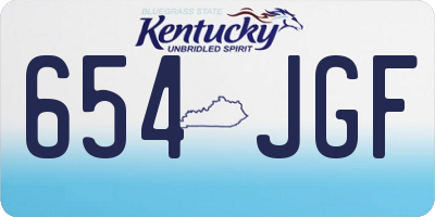 KY license plate 654JGF