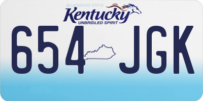 KY license plate 654JGK