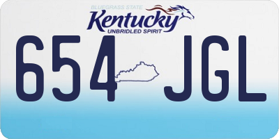 KY license plate 654JGL