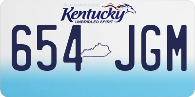 KY license plate 654JGM