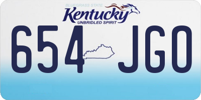 KY license plate 654JGO