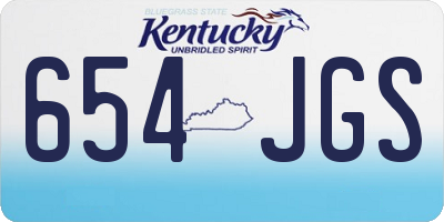 KY license plate 654JGS