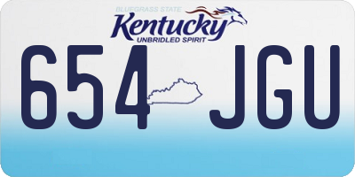 KY license plate 654JGU