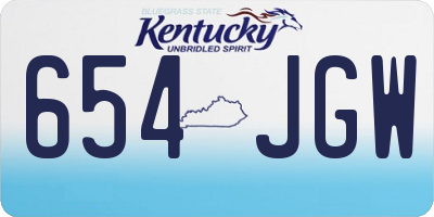 KY license plate 654JGW