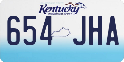 KY license plate 654JHA